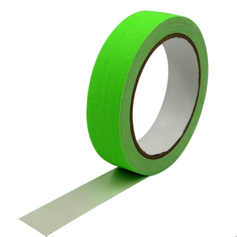 SICCOMA Fluorescent Green Gaffer Tape Neon Green Gaffers Spike Tape Black Light UV Reactive Fluorescent Spike Tape for Stage,Party Play Grid Floors Color Coding Art Crafts(1IN x 33 Feet) (Green) - Image 1